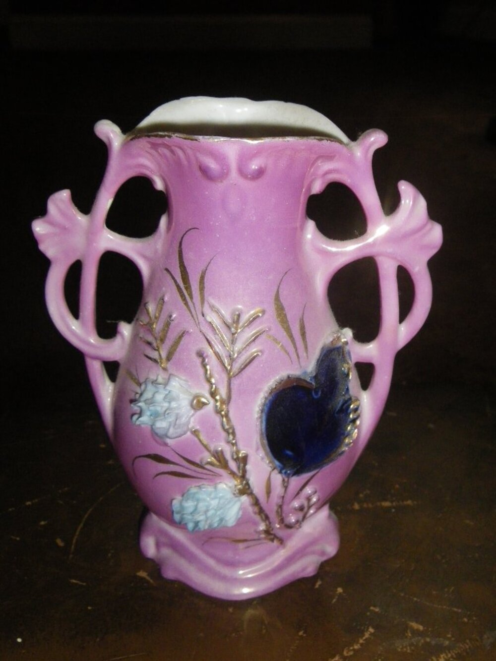 Vintage Small Baroque Style Ceramic Vase